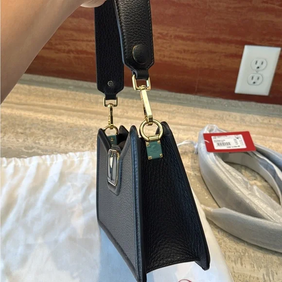 NWT Valentino Black Shoulder Bag with Gold Accents - Picture 3 of 7